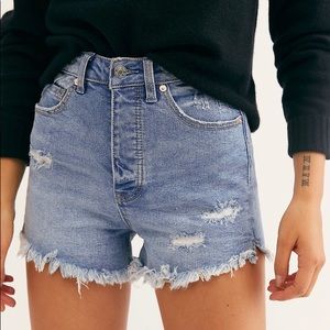 Free People CRVY High Rise Cut Offs